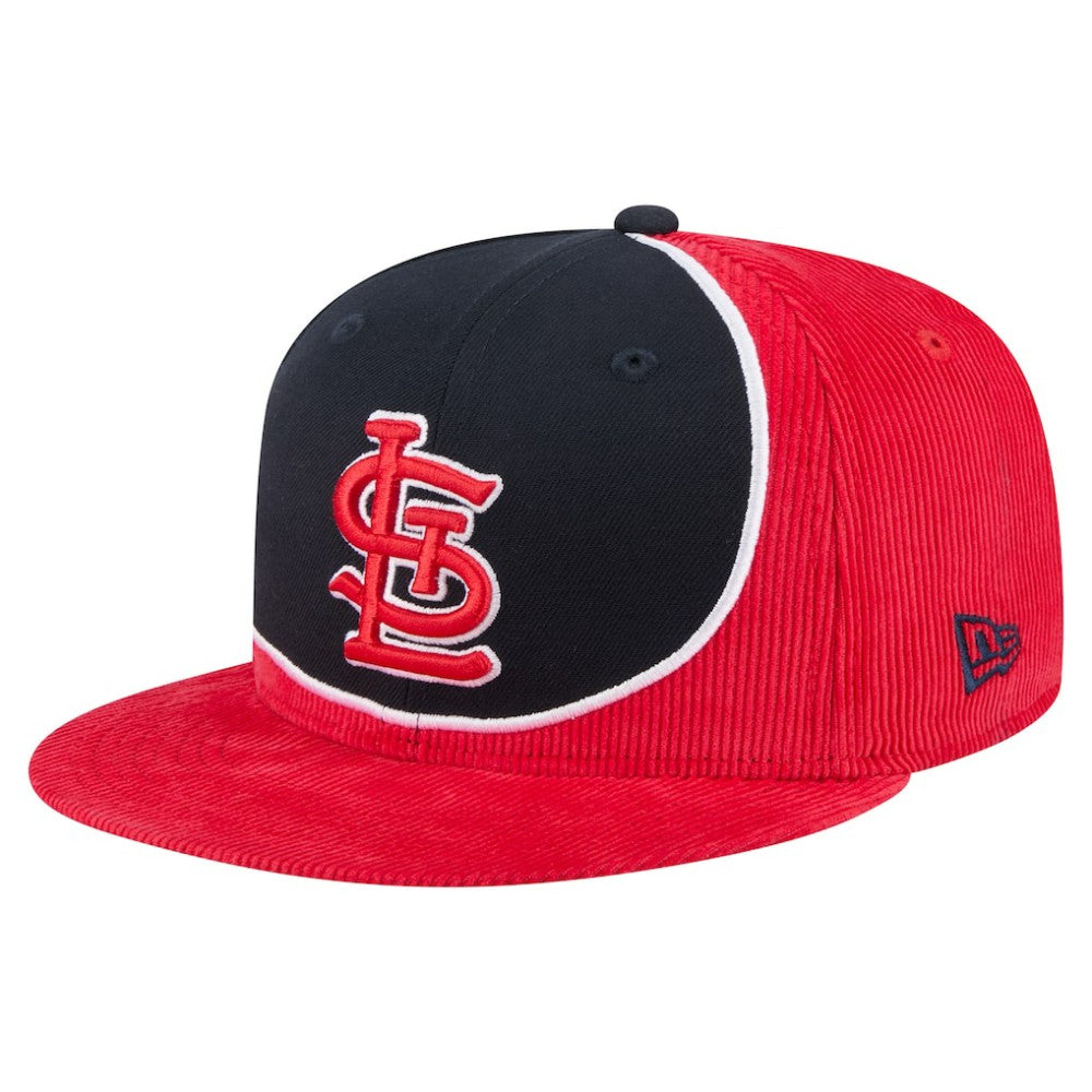 St. Louis Cardinals New Era Retro Split Corduroy Snapback Hat - MLB Hats