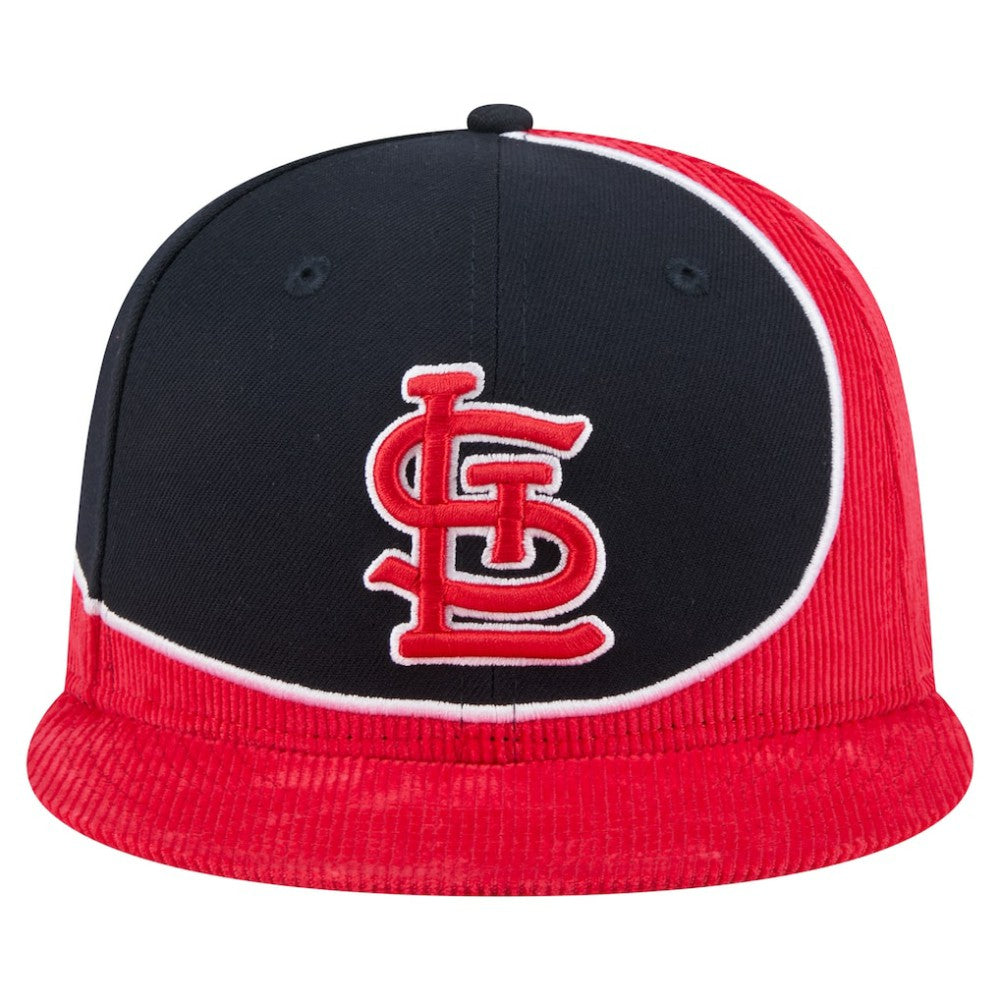 St. Louis Cardinals New Era Retro Split Corduroy Snapback Hat - MLB Hats