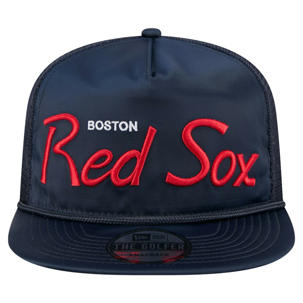 Boston Red Sox New Era Retro Satin Script Golfer Adjustable Hat - MLB Hats