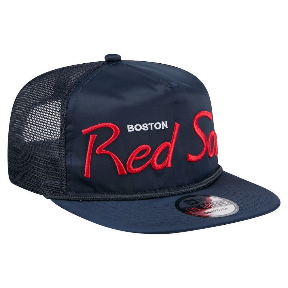 Boston Red Sox New Era Retro Satin Script Golfer Adjustable Hat - MLB Hats