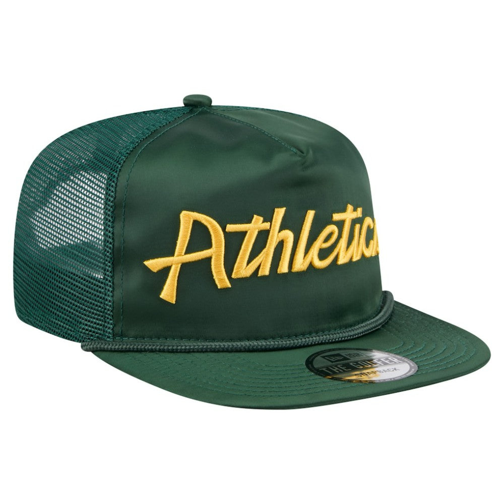 Athletics New Era Retro Satin Script Golfer Adjustable Hat - MLB Hats