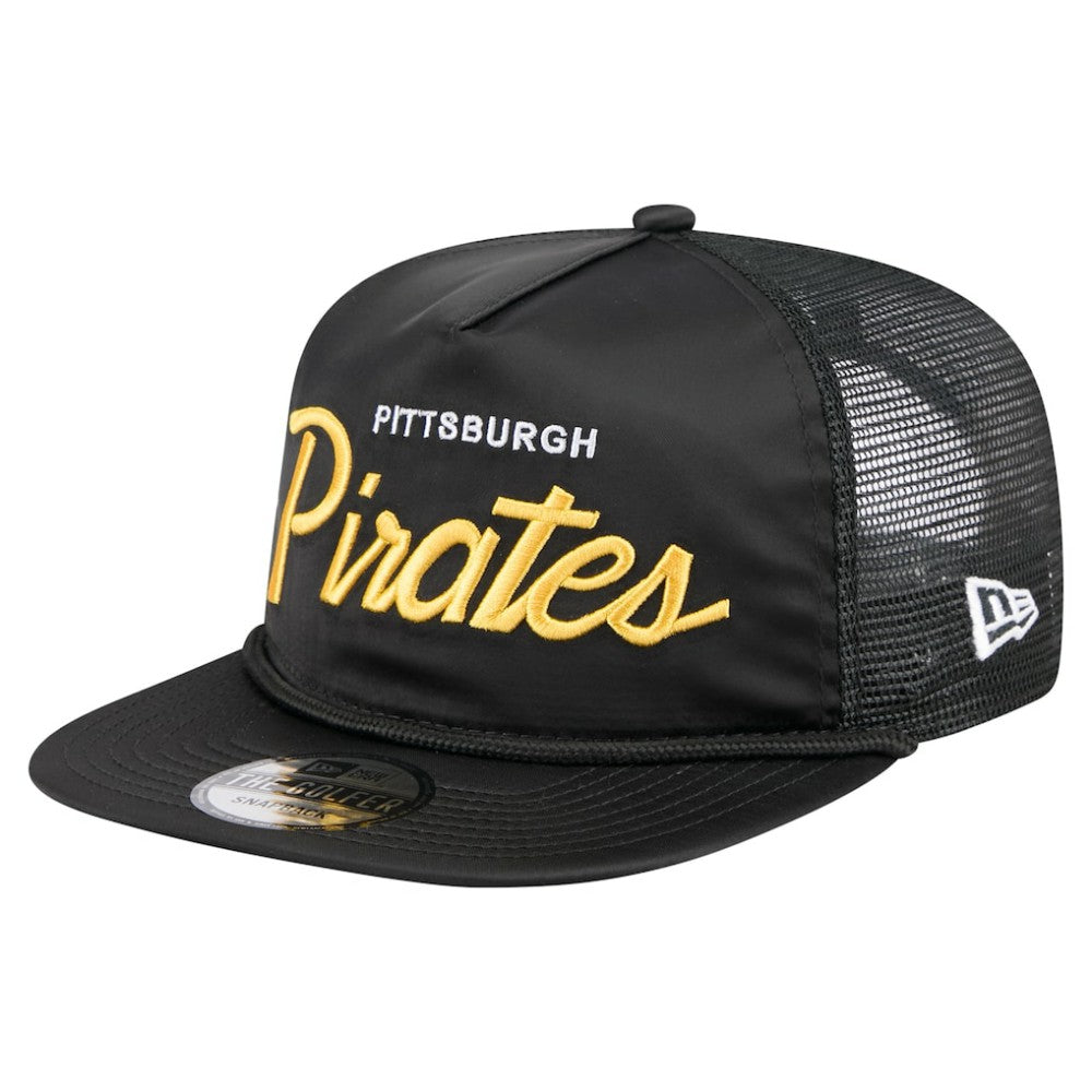 Pittsburgh Pirates New Era Retro Satin Script Golfer Adjustable Hat - MLB Hats
