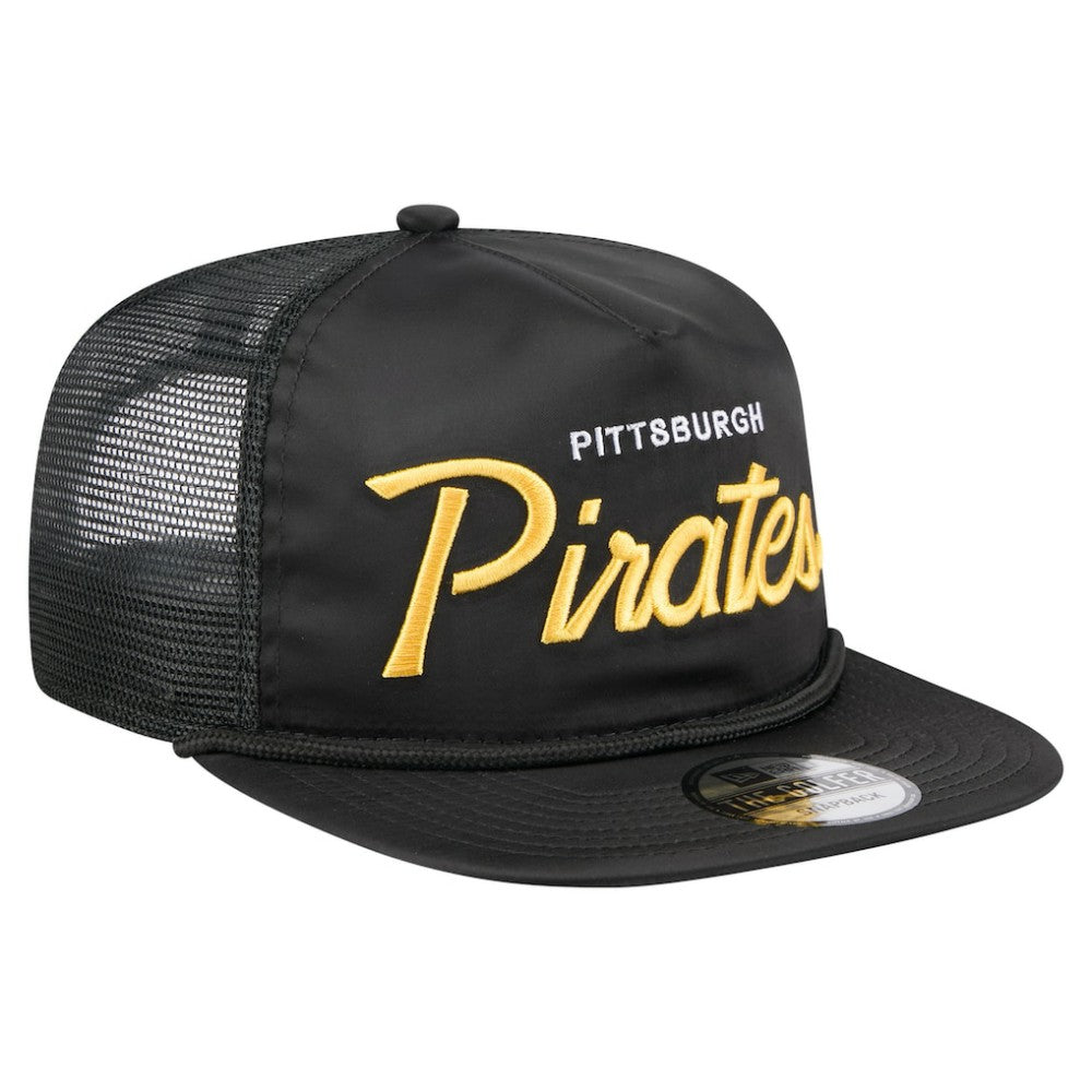 Pittsburgh Pirates New Era Retro Satin Script Golfer Adjustable Hat - MLB Hats