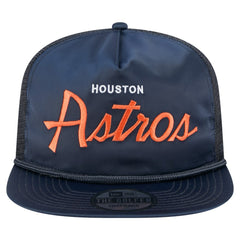 Houston Astros New Era Retro Satin Script Golfer Adjustable Hat - MLB Hats