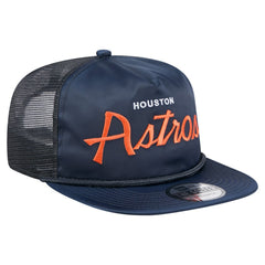 Houston Astros New Era Retro Satin Script Golfer Adjustable Hat - MLB Hats