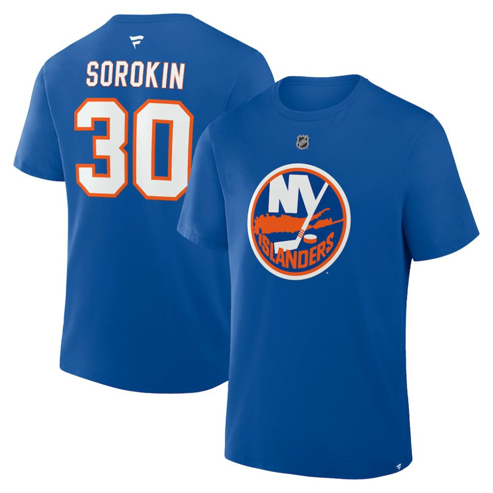 Ilya Sorokin New York Islanders Fanatics Authentic Stack Name & Number T-Shirt -  NHL T-shirts