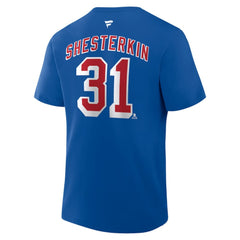 Igor Shesterkin New York Rangers Fanatics Authentic Stack Name & Number T-Shirt -  NHL T-shirts