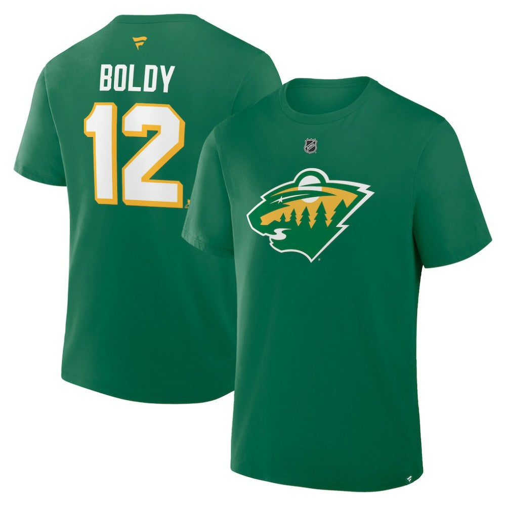 Matthew Boldy Minnesota Wild Fanatics Authentic Stack Name & Number T-Shirt -  NHL T-shirts