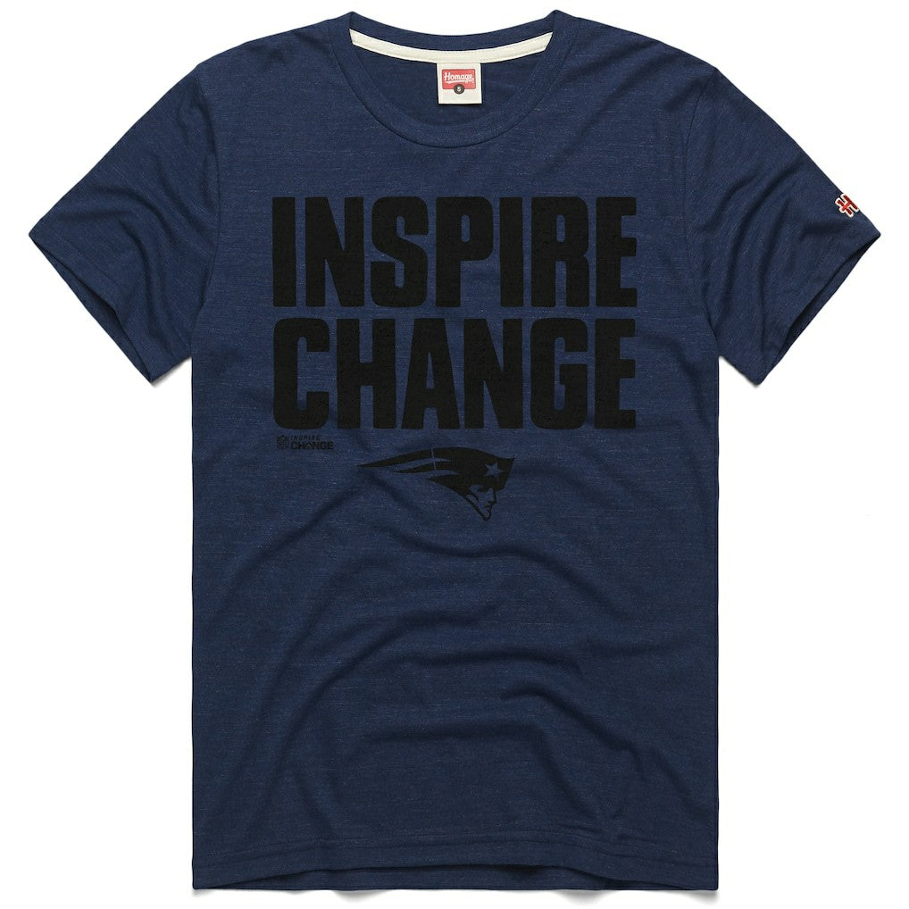 New England Patriots Homage Unisex 2024 Inspire Change Tri-Blend T-Shirt | NFL Sale