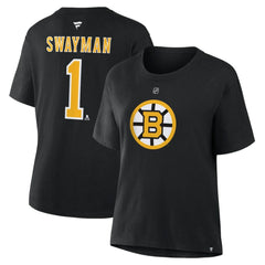 Jeremy Swayman Boston Bruins Fanatics Women's Authentic Stack Name & Number T-Shirt -  NHL T-shirts