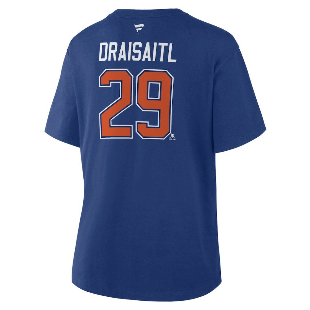 Leon Draisaitl Edmonton Oilers Fanatics Women's Authentic Stack Name & Number T-Shirt -  NHL T-shirts