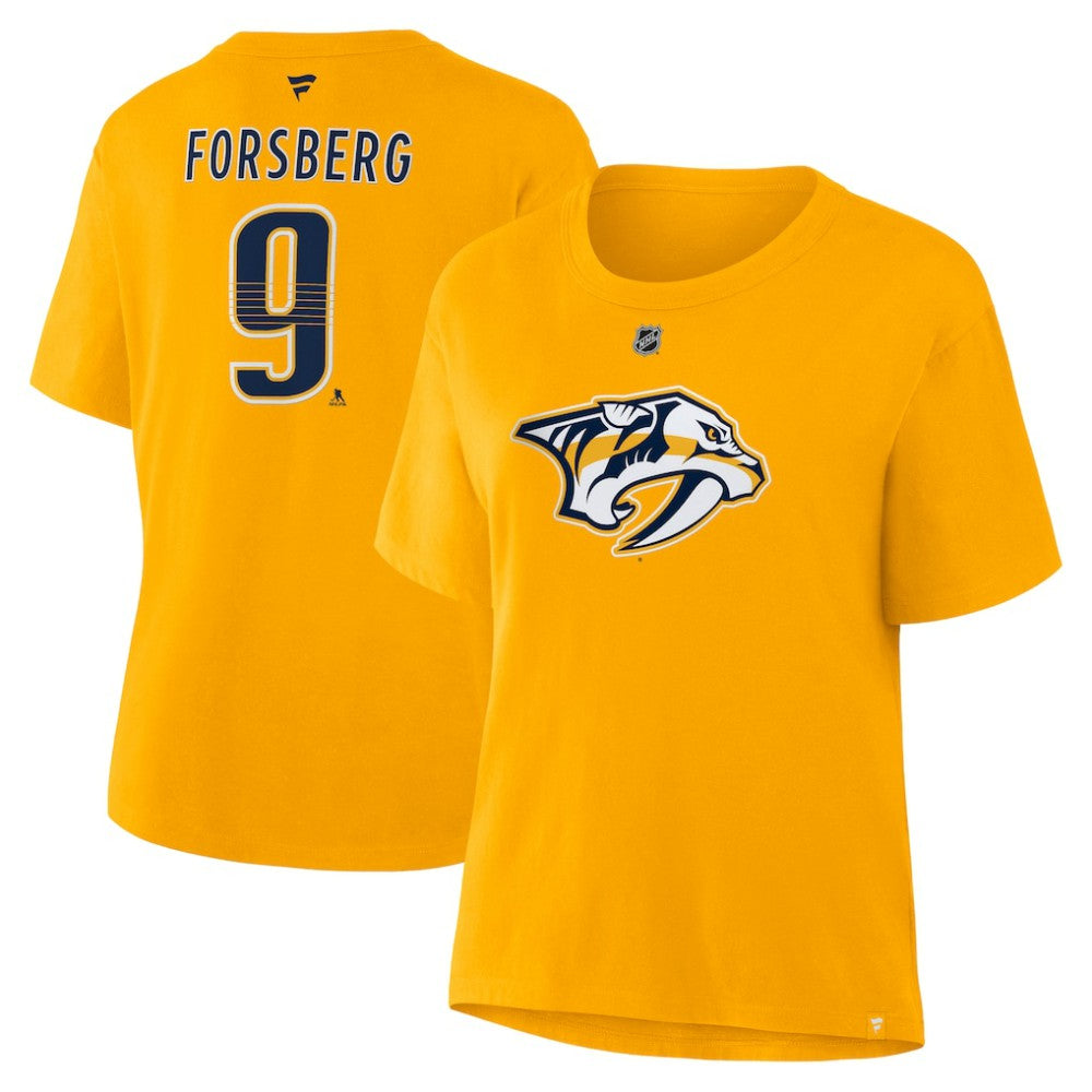 Filip Forsberg Nashville Predators Fanatics Women's Authentic Stack Name & Number T-Shirt -  NHL T-shirts