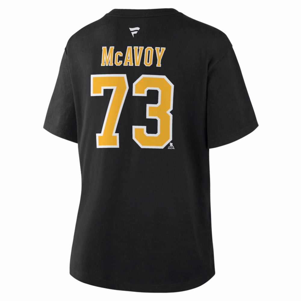 Charlie McAvoy Boston Bruins Fanatics Women's Authentic Stack Name & Number T-Shirt -  NHL T-shirts