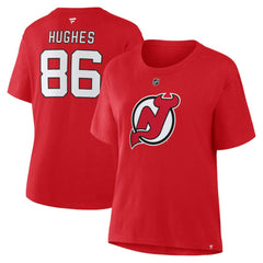 Jack Hughes New Jersey Devils Fanatics Women's Authentic Stack Name & Number T-Shirt -  NHL T-shirts