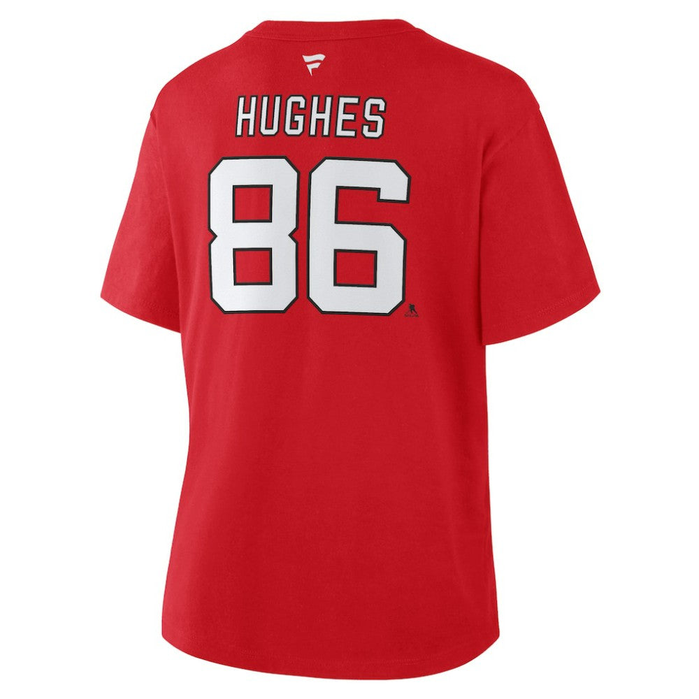 Jack Hughes New Jersey Devils Fanatics Women's Authentic Stack Name & Number T-Shirt -  NHL T-shirts
