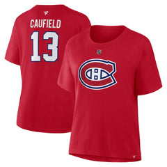 Cole Caufield Montreal Canadiens Fanatics Women's Authentic Stack Name & Number T-Shirt -  NHL T-shirts