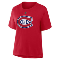 Cole Caufield Montreal Canadiens Fanatics Women's Authentic Stack Name & Number T-Shirt -  NHL T-shirts