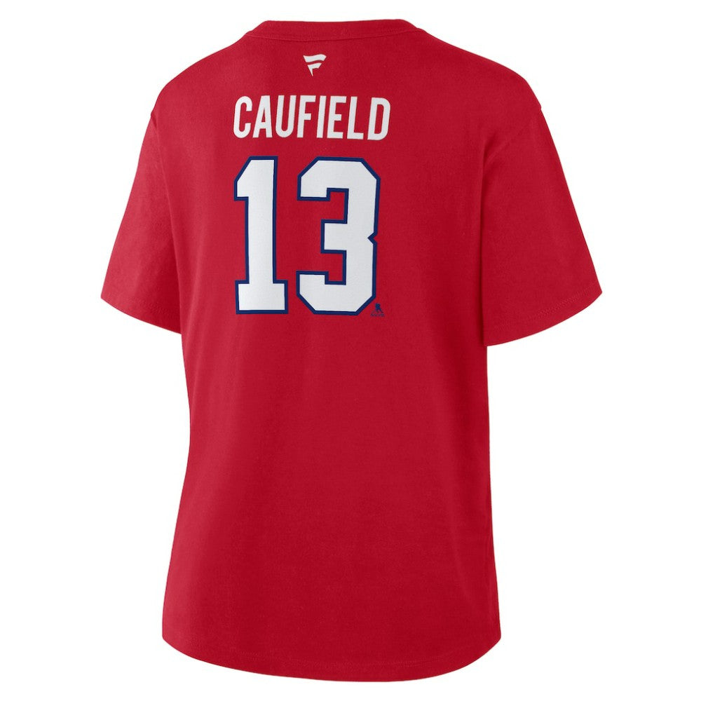 Cole Caufield Montreal Canadiens Fanatics Women's Authentic Stack Name & Number T-Shirt -  NHL T-shirts