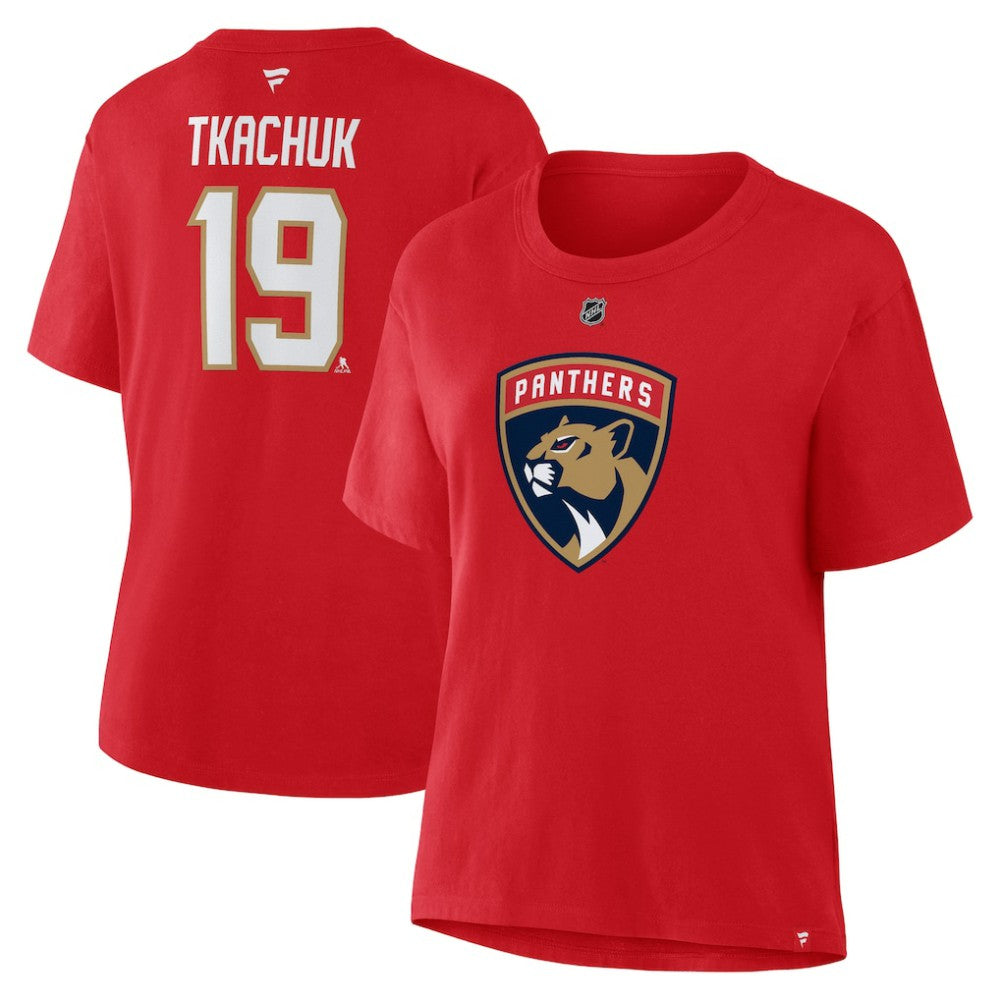 Matthew Tkachuk Florida Panthers Fanatics Women's Authentic Stack Name & Number T-Shirt -  NHL T-shirts