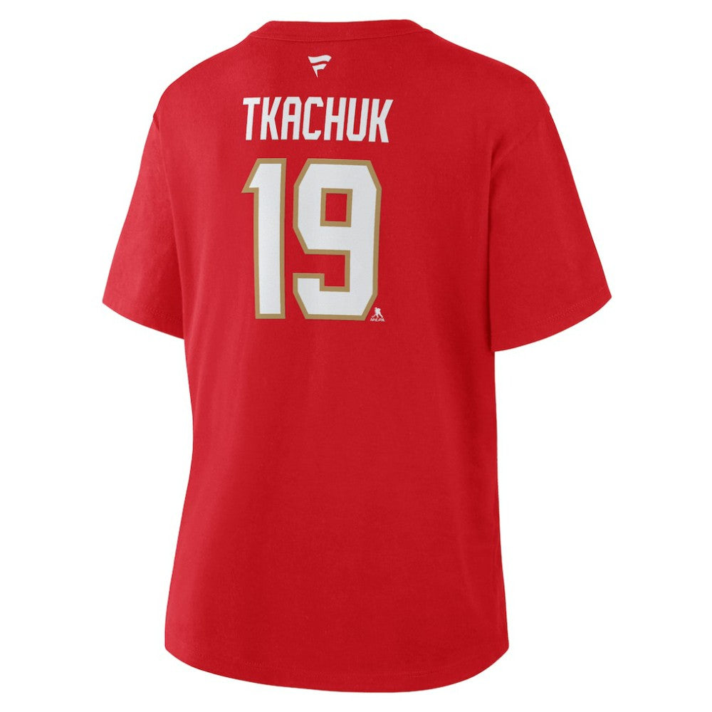 Matthew Tkachuk Florida Panthers Fanatics Women's Authentic Stack Name & Number T-Shirt -  NHL T-shirts