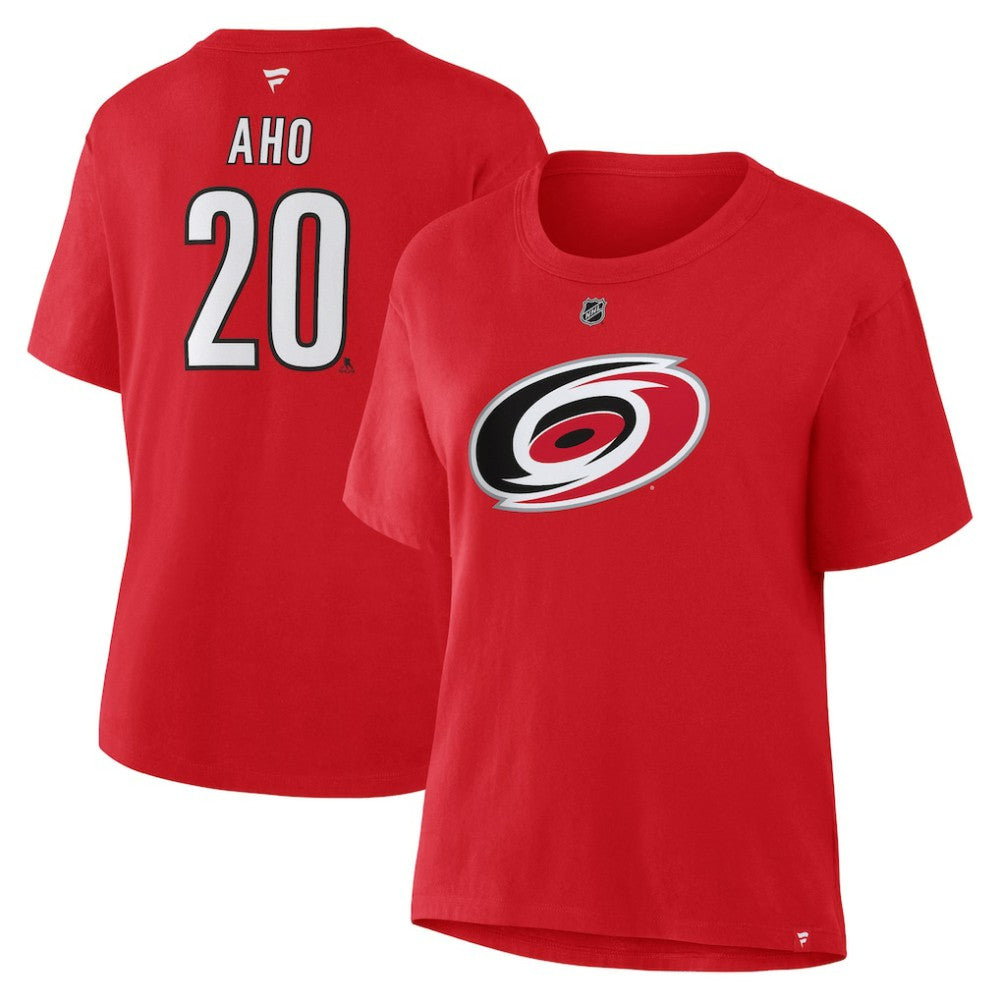 Sebastian Aho Carolina Hurricanes Fanatics Women's Authentic Stack Name & Number T-Shirt -  NHL T-shirts