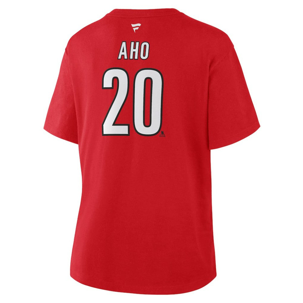 Sebastian Aho Carolina Hurricanes Fanatics Women's Authentic Stack Name & Number T-Shirt -  NHL T-shirts