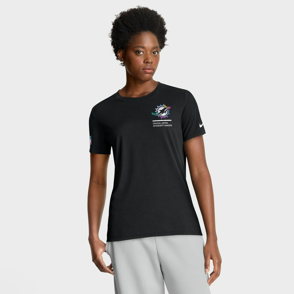 Miami Dolphins Women's 2025 NFL Crucial Catch Tri-Blend Dri-FIT T-Shirt | NFL Discount