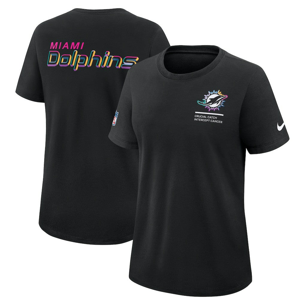 Miami Dolphins Women's 2025 NFL Crucial Catch Tri-Blend Dri-FIT T-Shirt | NFL Discount