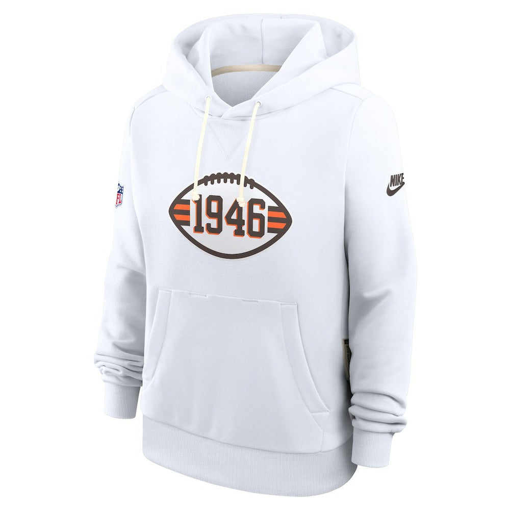 Cleveland Browns Women's Throwback Sideline Standard Issue Dri-FIT Hoodie | NFL Sale