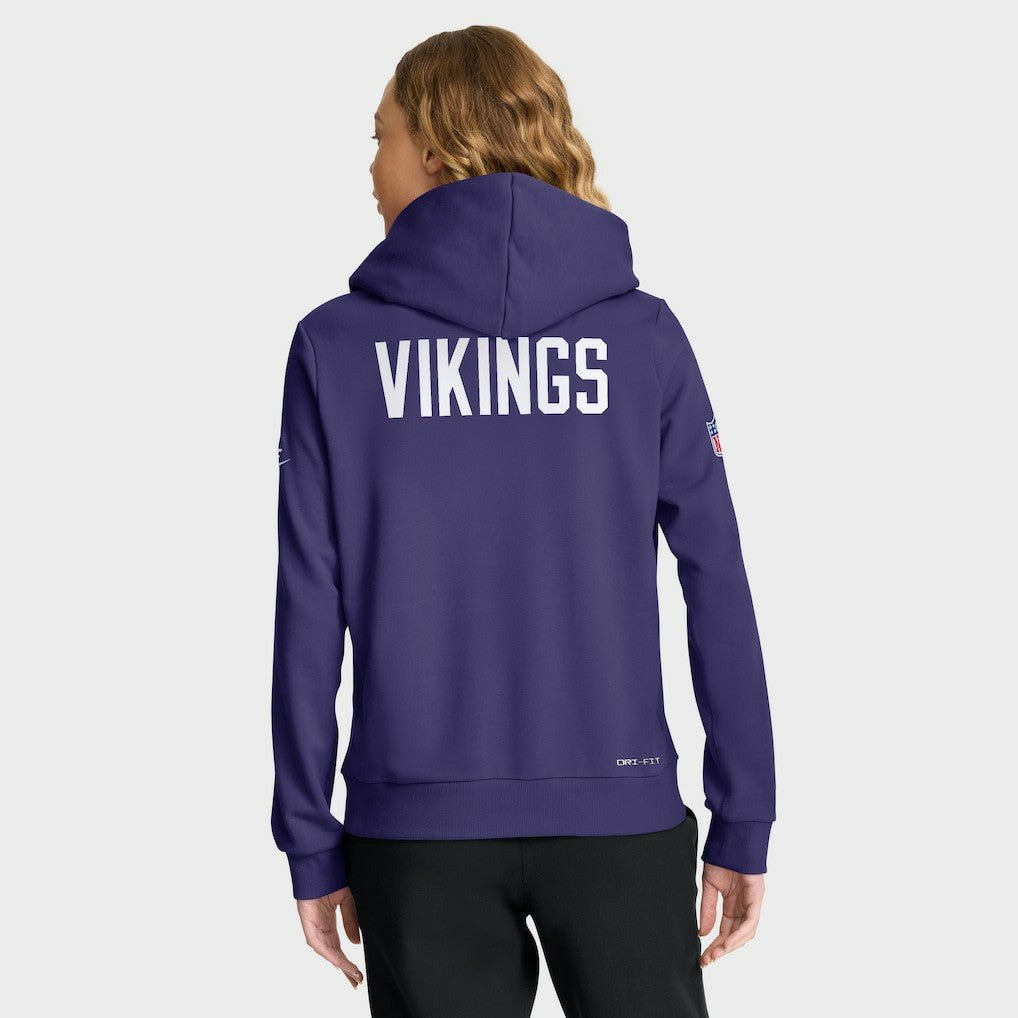 Minnesota Vikings Women's Throwback Sideline Standard Issue Dri-FIT Hoodie | NFL On sale
