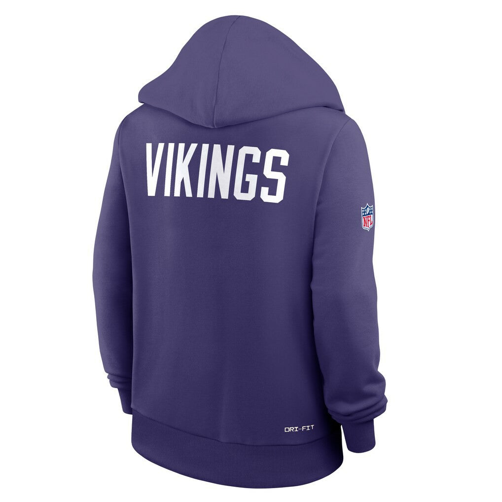 Minnesota Vikings Women's Throwback Sideline Standard Issue Dri-FIT Hoodie | NFL On sale