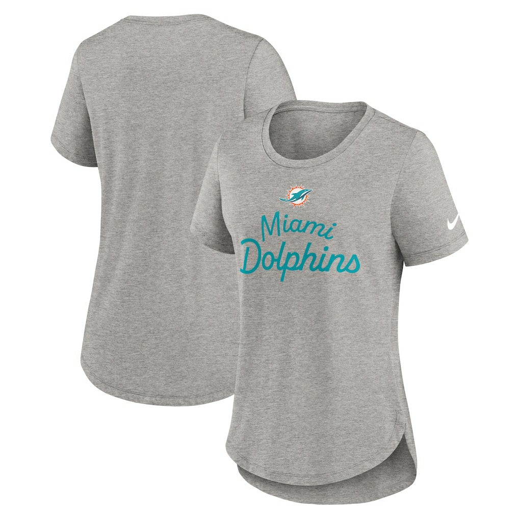 Miami Dolphins Women's Script Tri-Blend T-Shirt | NFL US