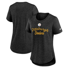 Pittsburgh Steelers Women's Script Tri-Blend T-Shirt | NFL Sale