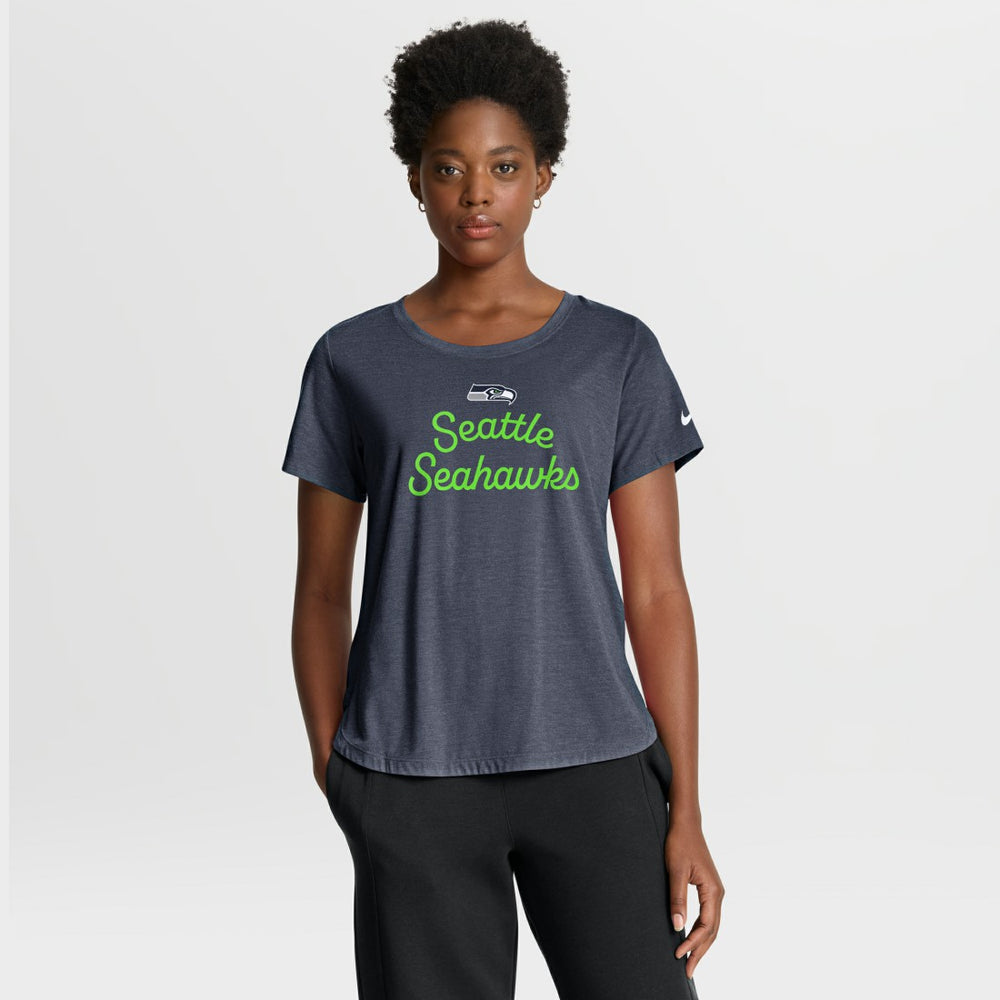 Seattle Seahawks Women's Script Tri-Blend T-Shirt | NFL US
