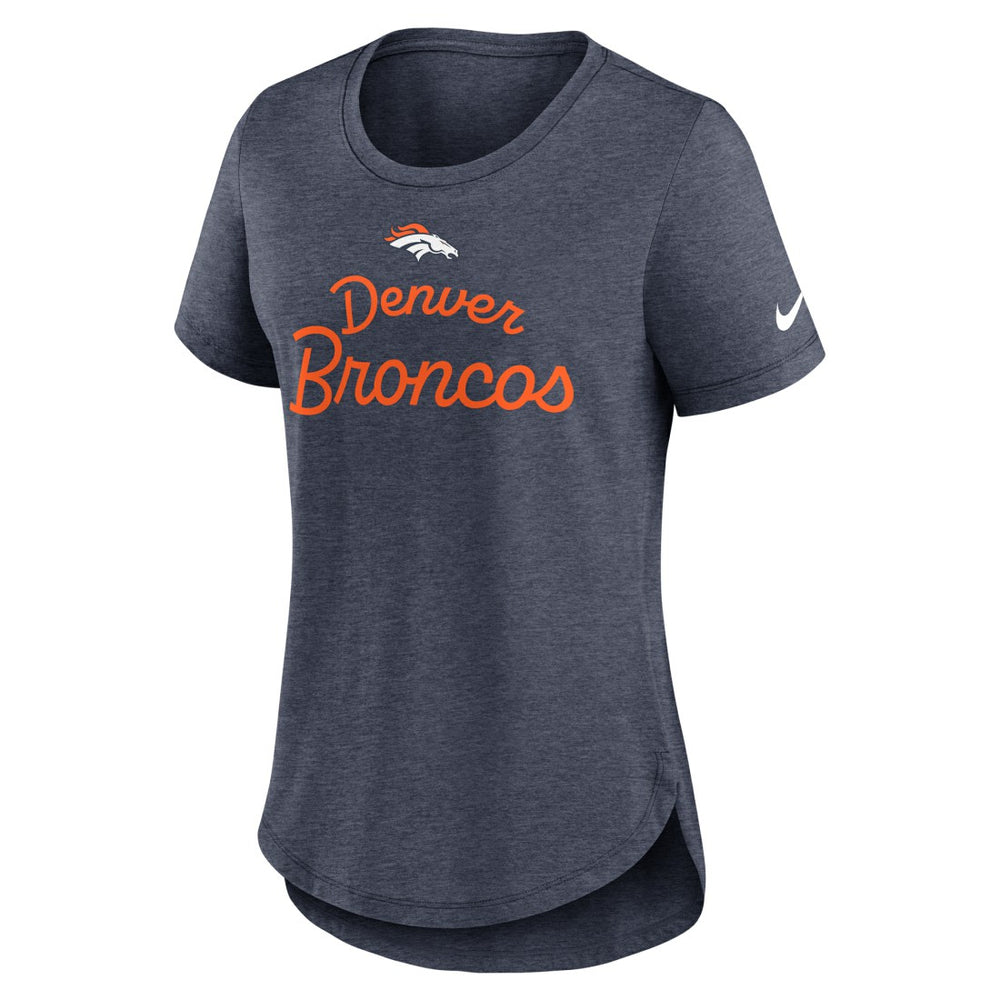 Denver Broncos Women's Script Tri-Blend T-Shirt | NFL Discount