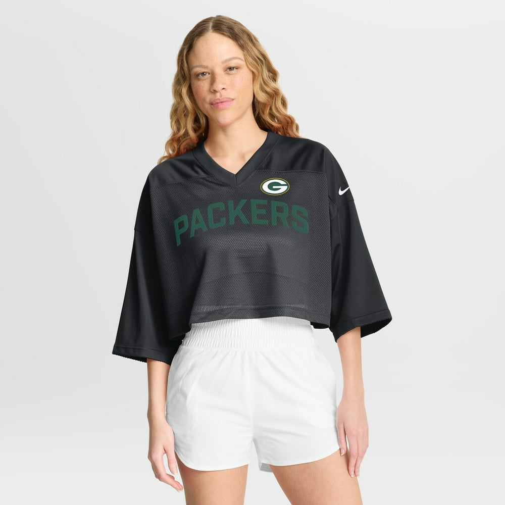 Green Bay Packers Women's Primetime Cropped Mesh Dri-FIT Fashion Jersey | NFL Online