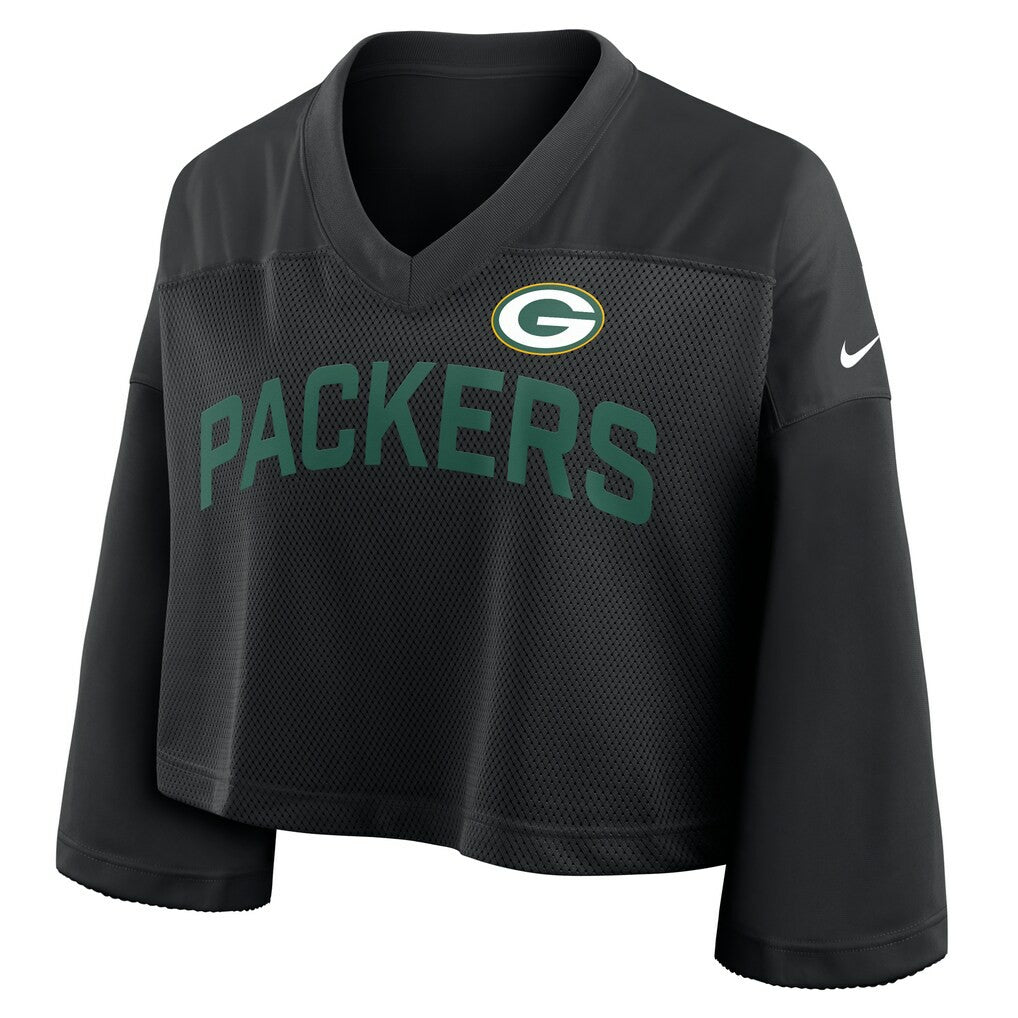 Green Bay Packers Women's Primetime Cropped Mesh Dri-FIT Fashion Jersey | NFL Online