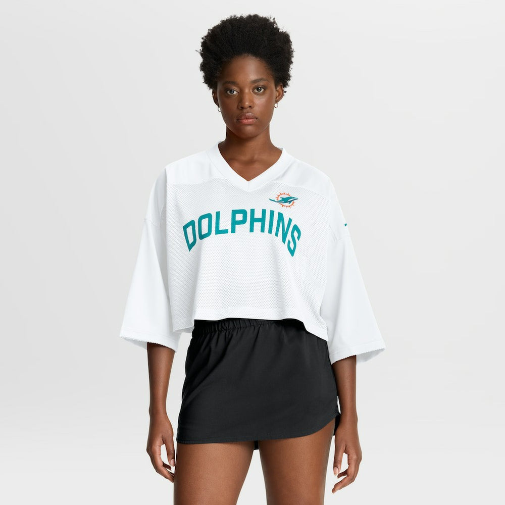 Miami Dolphins Women's Primetime Cropped Mesh Dri-FIT Fashion Jersey | NFL Hot