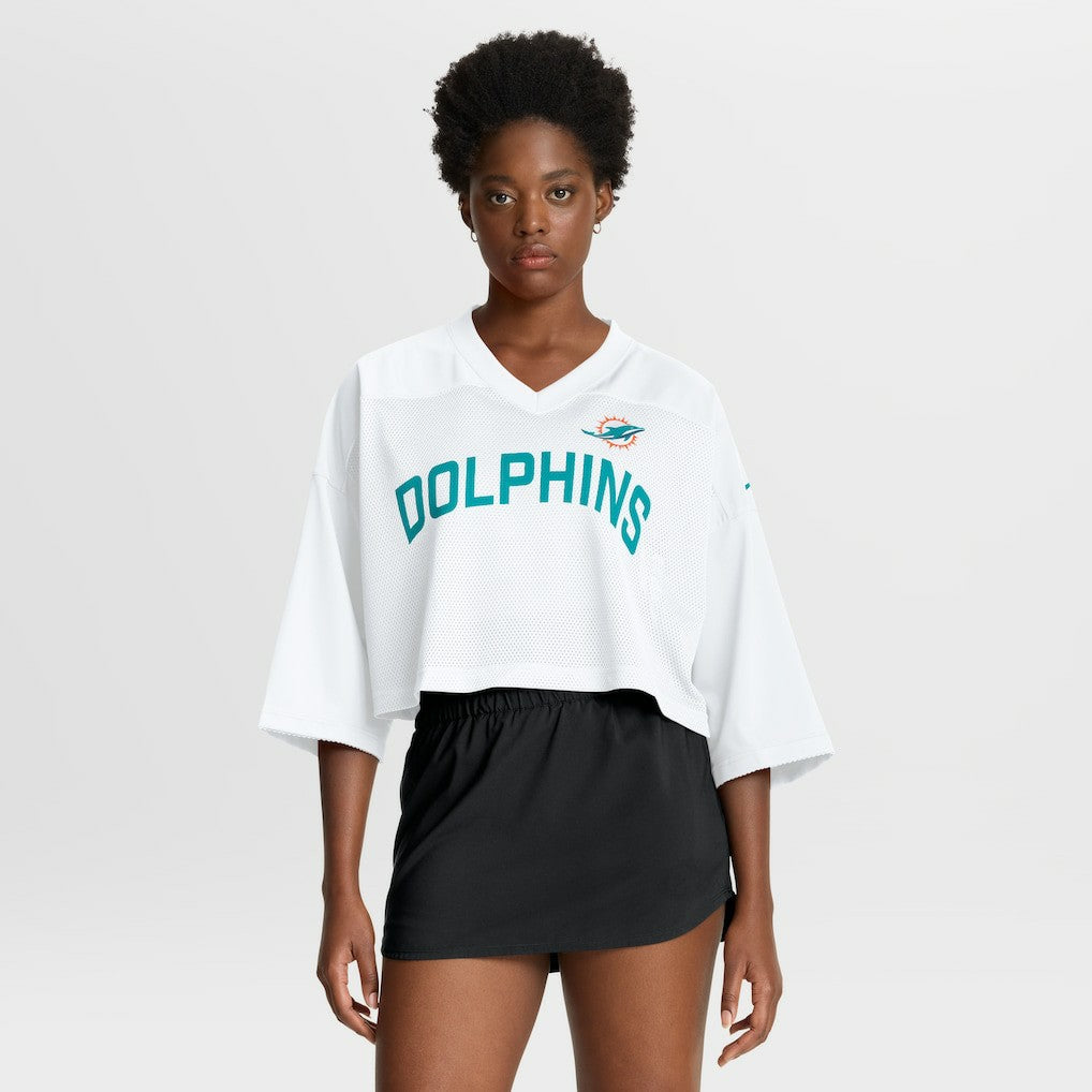 Miami Dolphins Women's Primetime Cropped Mesh Dri-FIT Fashion Jersey | NFL Hot