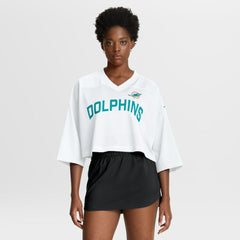 Miami Dolphins Women's Primetime Cropped Mesh Dri-FIT Fashion Jersey | NFL Hot