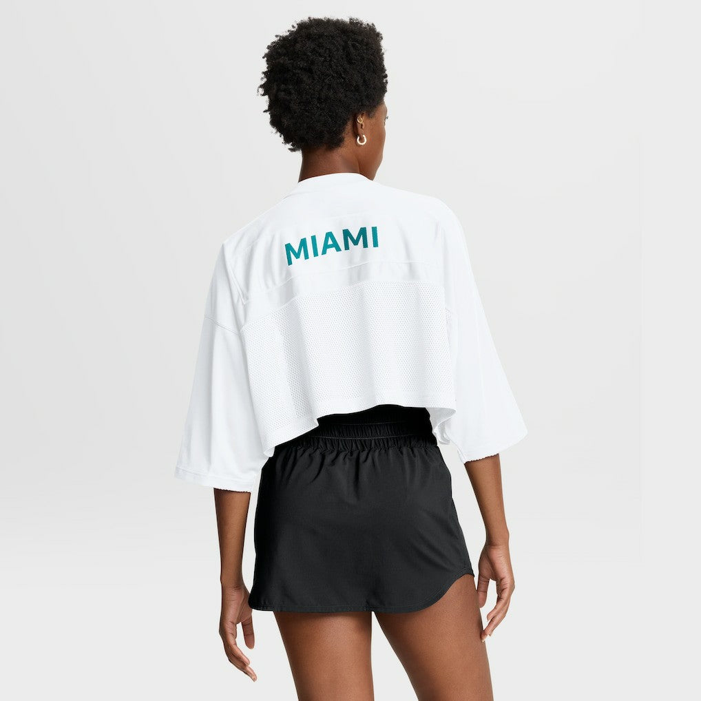 Miami Dolphins Women's Primetime Cropped Mesh Dri-FIT Fashion Jersey | NFL Hot