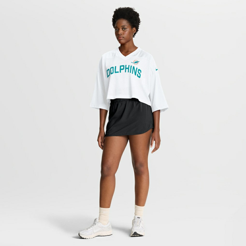 Miami Dolphins Women's Primetime Cropped Mesh Dri-FIT Fashion Jersey | NFL Hot