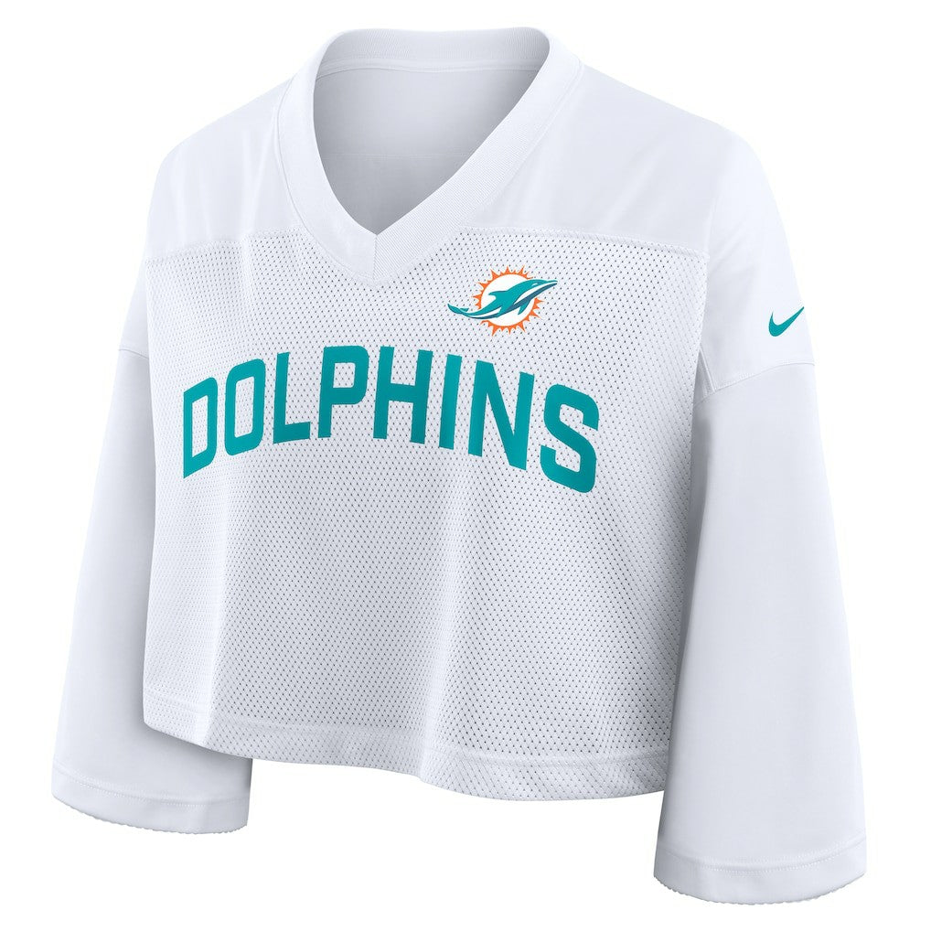 Miami Dolphins Women's Primetime Cropped Mesh Dri-FIT Fashion Jersey | NFL Hot