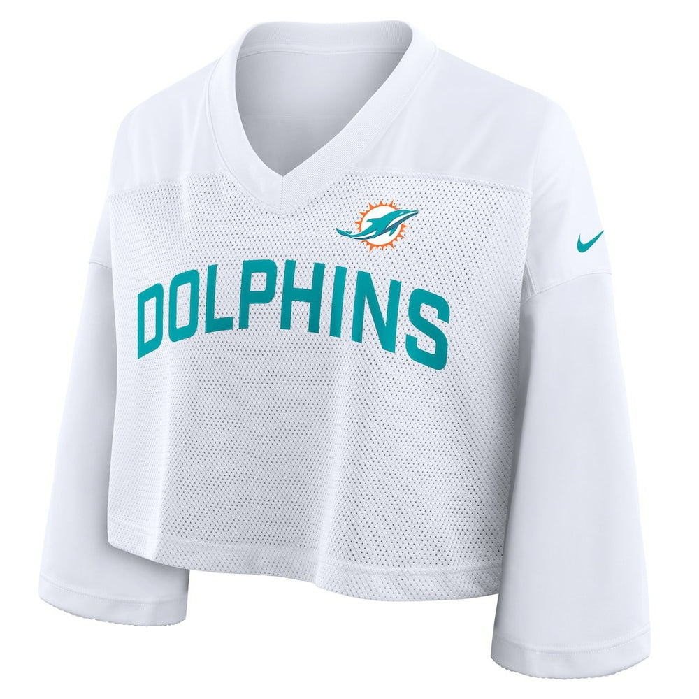 Miami Dolphins Women's Primetime Cropped Mesh Dri-FIT Fashion Jersey | NFL Hot