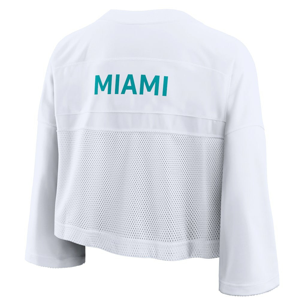 Miami Dolphins Women's Primetime Cropped Mesh Dri-FIT Fashion Jersey | NFL Hot