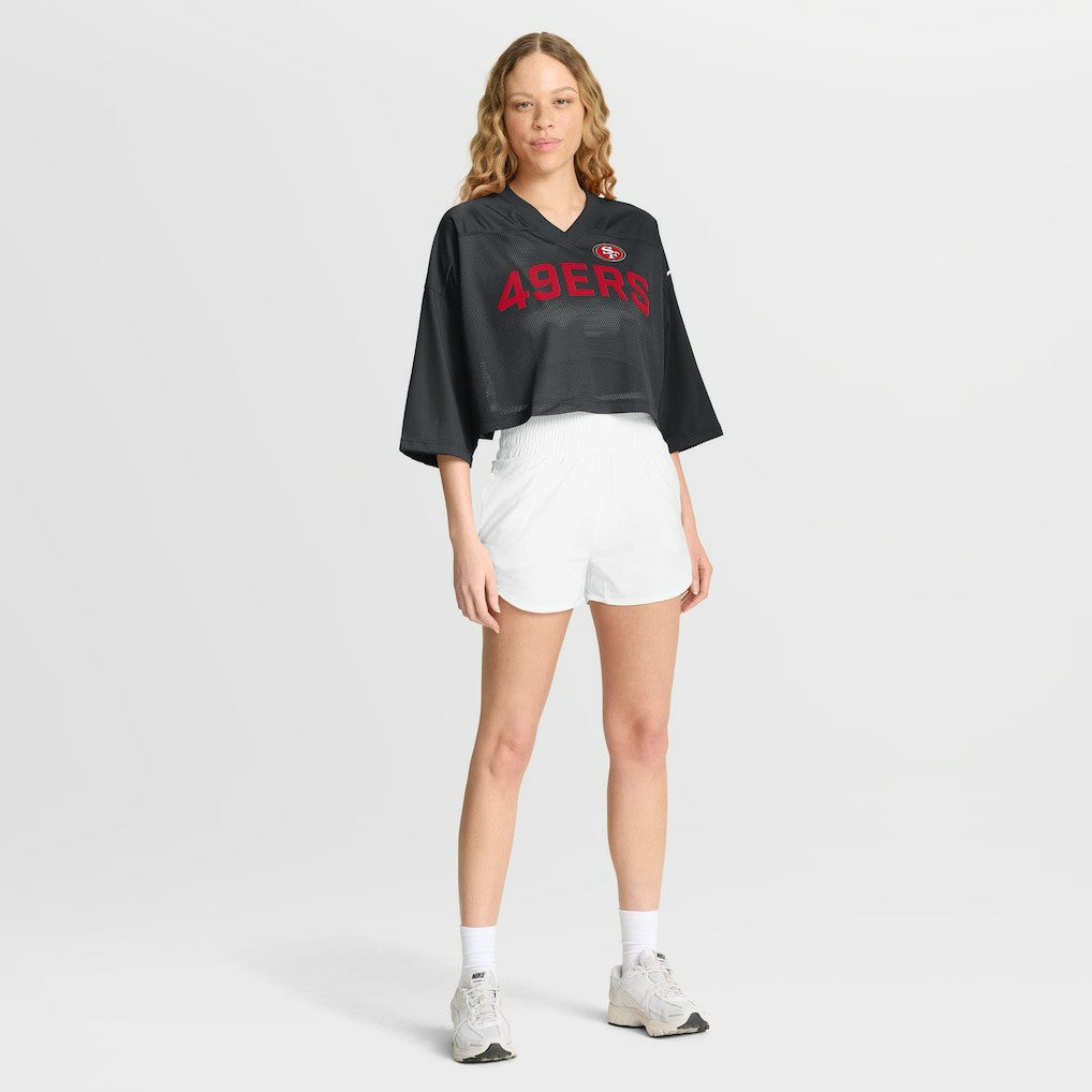 San Francisco 49ers Women's Primetime Cropped Mesh Dri-FIT Fashion Jersey | NFL Sale