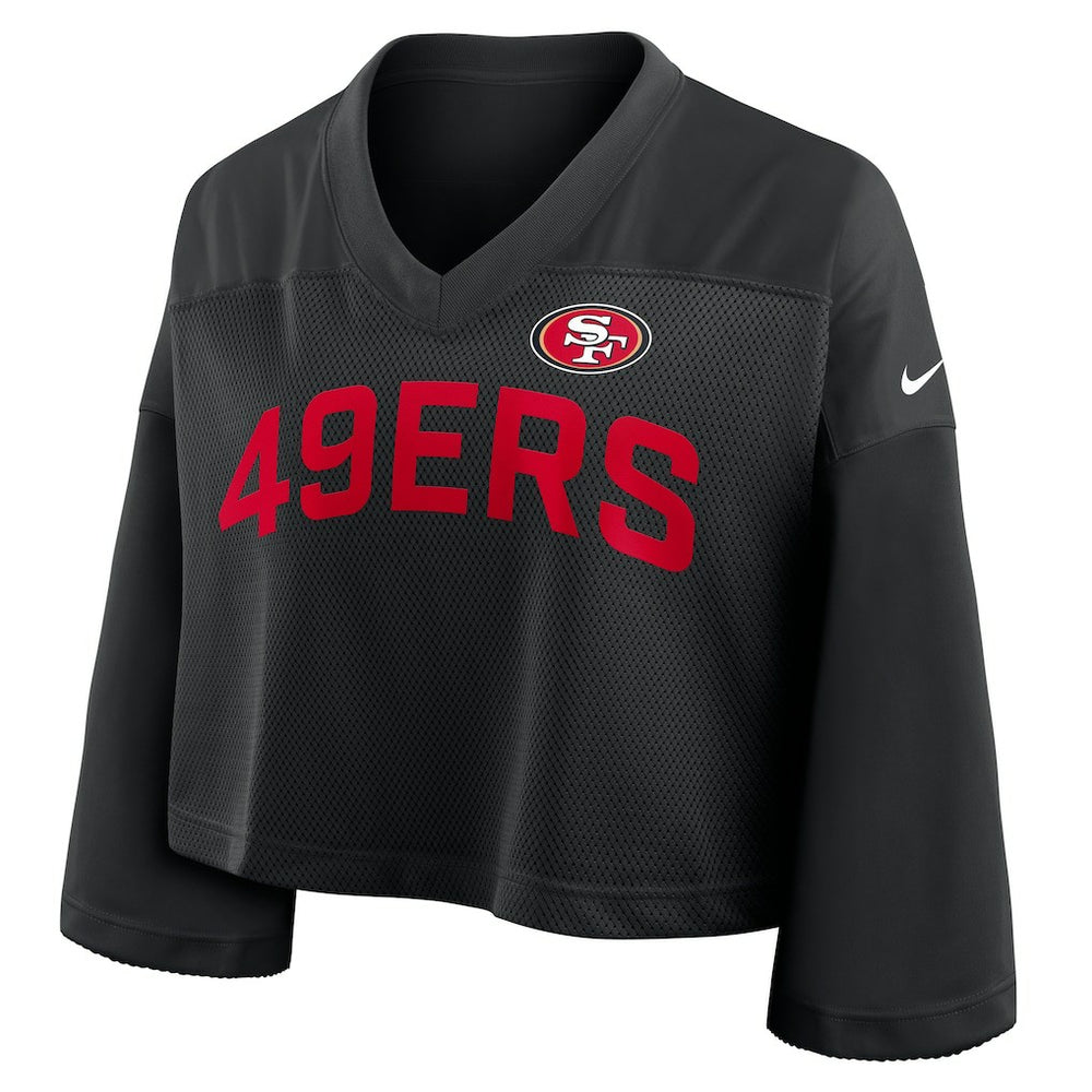 San Francisco 49ers Women's Primetime Cropped Mesh Dri-FIT Fashion Jersey | NFL Sale