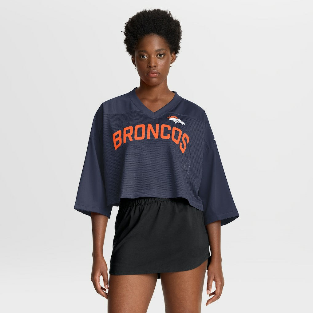Denver Broncos Women's Primetime Cropped Mesh Dri-FIT Fashion Jersey | NFL Outlet