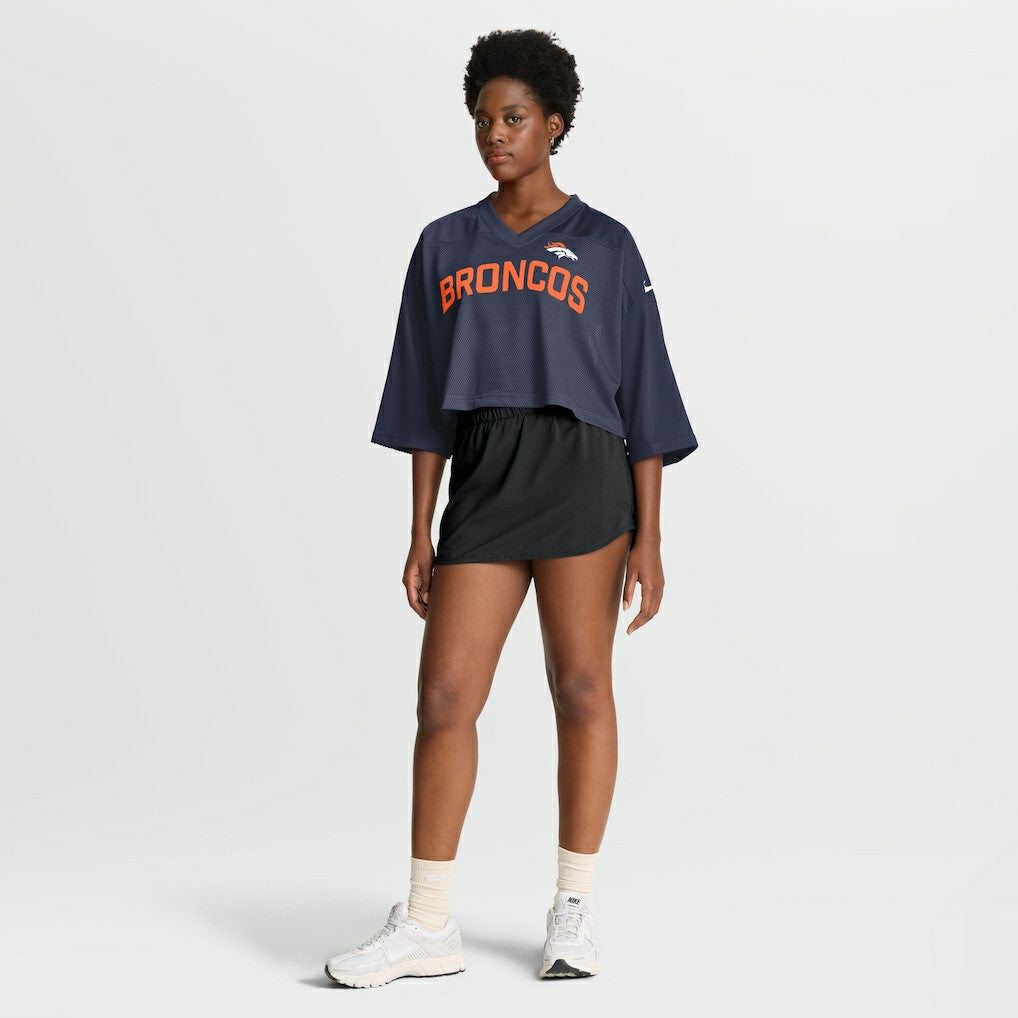Denver Broncos Women's Primetime Cropped Mesh Dri-FIT Fashion Jersey | NFL Outlet
