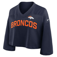 Denver Broncos Women's Primetime Cropped Mesh Dri-FIT Fashion Jersey | NFL Outlet